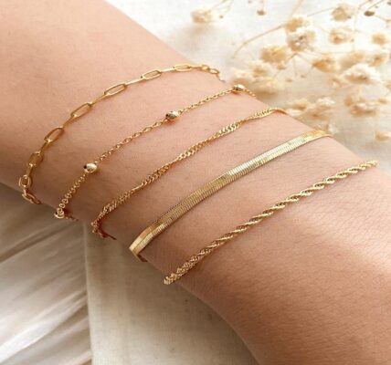Gold plated bracelets for women
