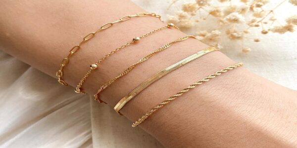 Gold plated bracelets for women